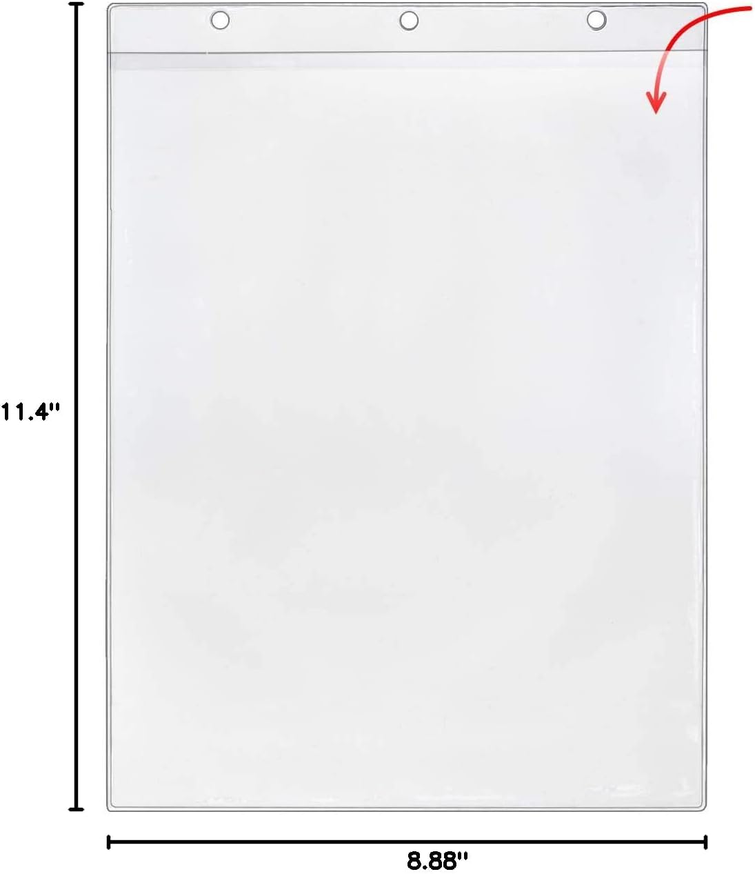 StoreSMART - Sheet Protector - Holes on Short Side, Open Short Side - 300-Pack - 8 1/2' x 11' - Clear Vinyl Plastic - VH1430-300