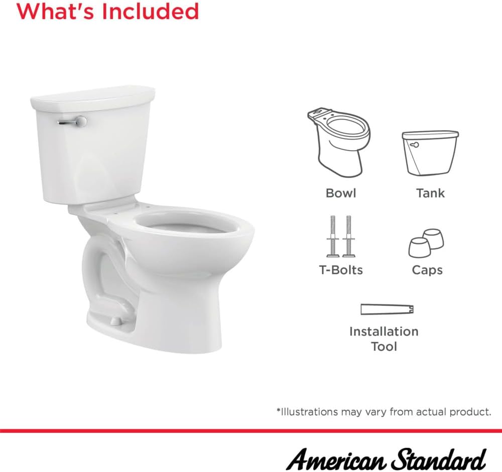 American Standard 215CB104.020 Cadet Pro 1.28 GPF 2-Piece Elongated Toilet with 10-in Rough-in, White