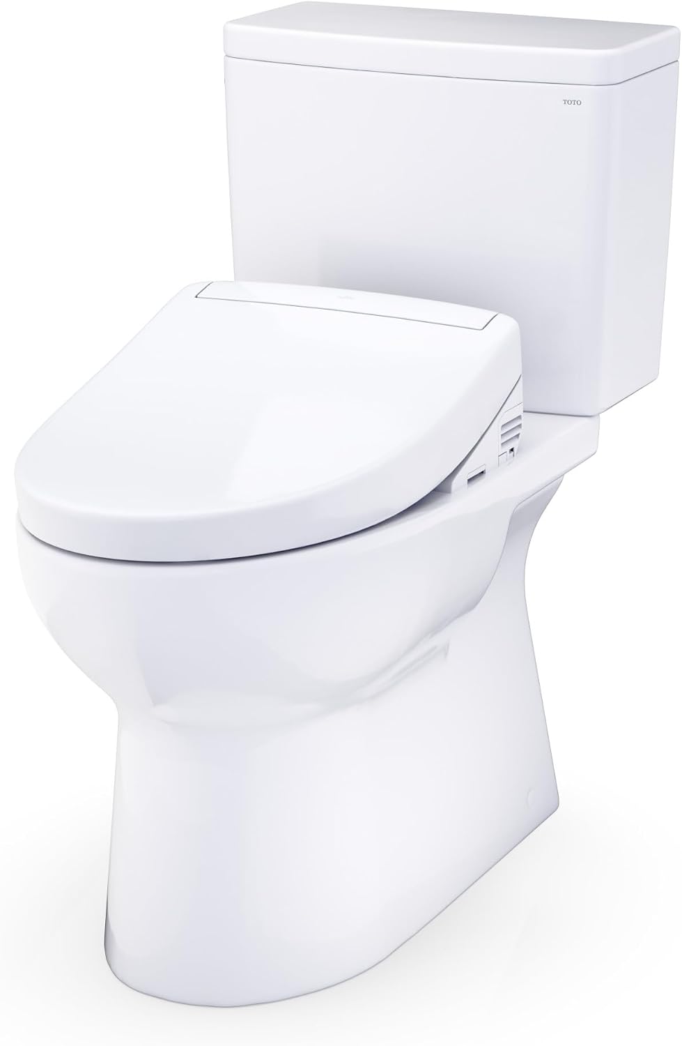 TOTO® Glaston™ WASHLET®+ S5 Two-Piece Elongated 1.0 GPF Universal Height Toilet with CEFIONTECT®, Cotton White - MW4723446CUFG#01