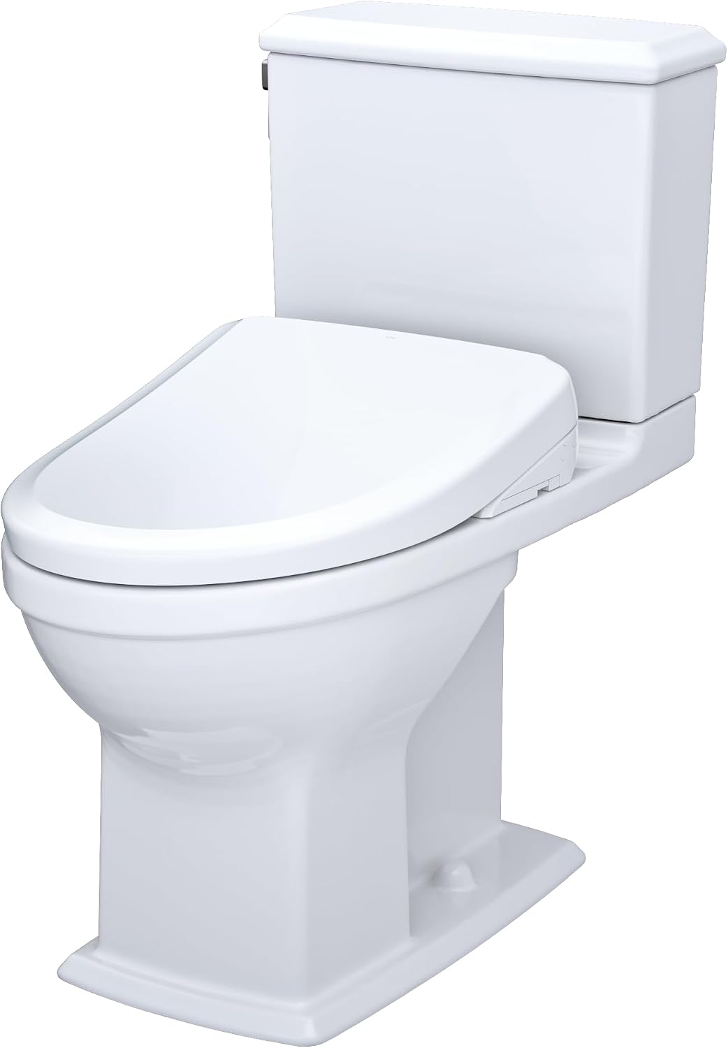 TOTO® WASHLET®+ Connelly® Two-Piece Elongated Dual Flush 1.28 and 0.9 GPF Toilet and Classic WASHLET S7 Contemporary Bidet Seat with Auto Flush, Cotton White - MW4944724CEMFGA#01