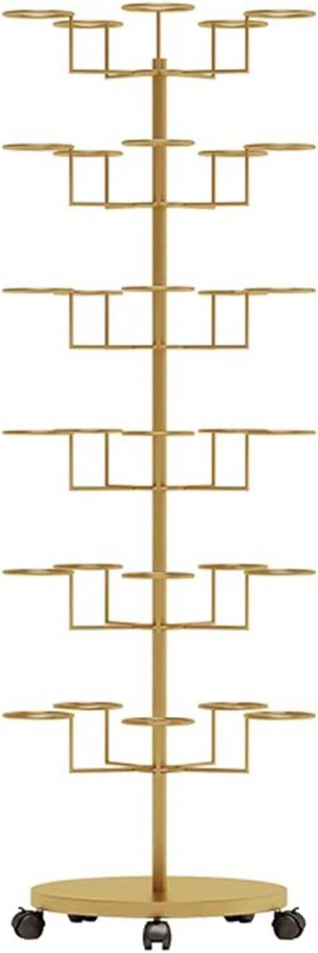 Hat Rack Display Stand Hat Display Rack Rotating Floor-standing Hat Stand Adjustable Hat Headwear Rack Baseball Cap Organizer with Wheels Metal Hat Storage Holders