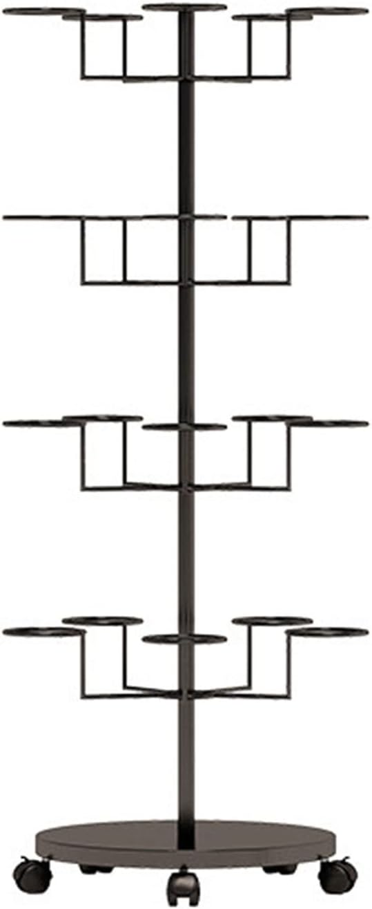 Hat Display Stand Rolling Hat Organizer Holder for Baseball Caps, Standing Hat Display Rack with Wheels, for Home Store Storage, Black