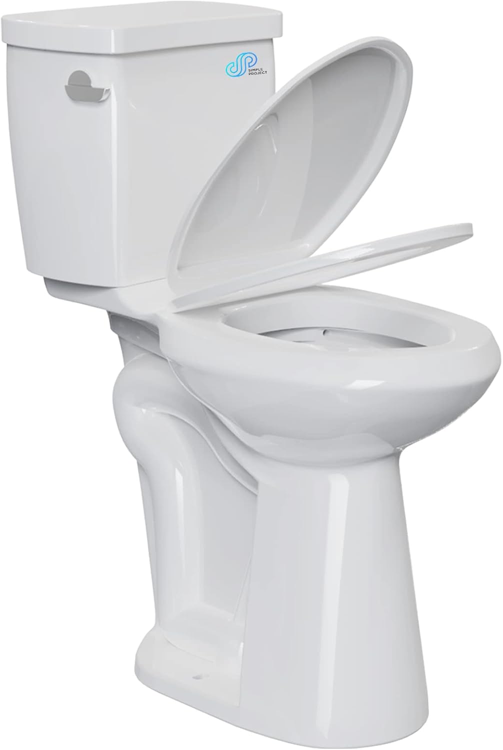 Simple Project High Toilets For Seniors 21 Inch | Extra Tall Toilets For Bathrooms Comfort Height With Soft-close Seat & Single Flush, 12' Rough In Two Piece Tall Toilets For Elderly, Disabled