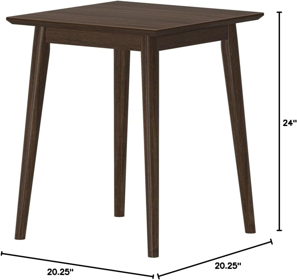 Plank+Beam Mid Century Modern Square Side Table, Couch Side Table, Small End Table for Office Space, Wooden Accent Table, Walnut