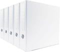 Bindertek 3-Ring Premium Binder, Pack of 5 - White, 3' Spine Width, 525 Sheet Capacity, 2' D-Rings, Linen-Textured Covers, Steel Reinforced Edges, Spine Label Included