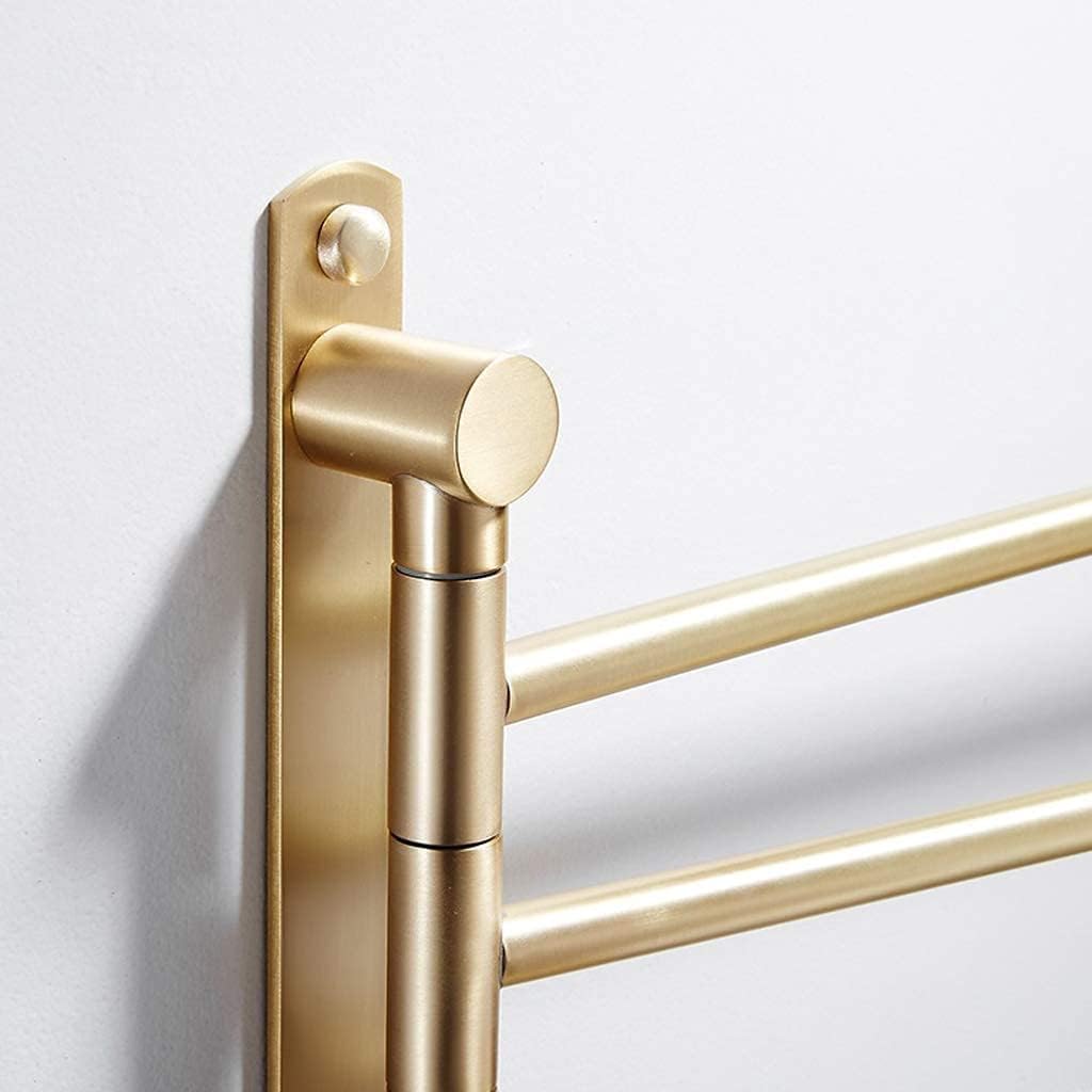 Towel Rack Brushed Rotatable Towel Rack with 4 Bars Bathroom Waterproof Towel Bar Wall Mounted for Storage of Washcloths Bathroom Towel Rack(A)