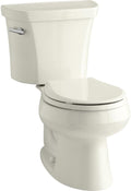 KOHLER Wellworth Two-Piece Round-Front 1.6 GPF Toilet with Class Five Flush Technology and Left-Hand Trip Lever, Biscuit