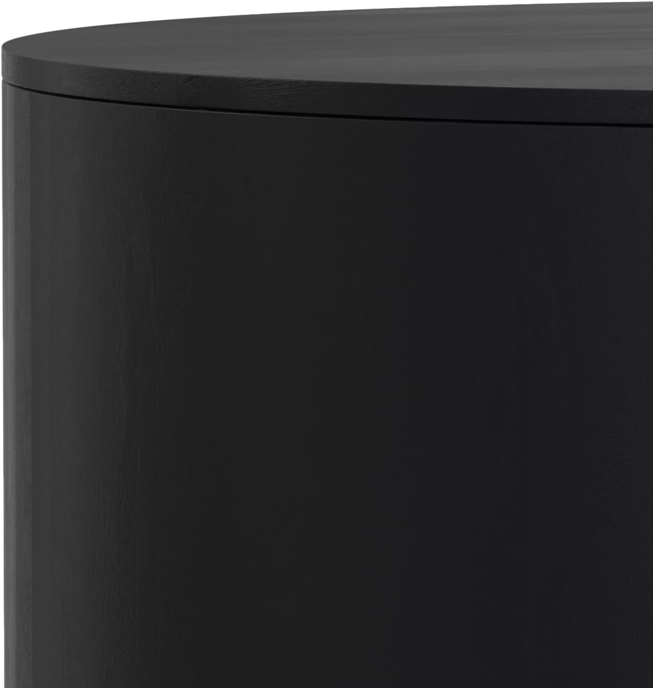 SIMPLIHOME Millbury Drum Coffee Table - 36 inch Wide Solid Mango Wood Round Living Room Table in Black, Contemporary Cocktail Table for Family Room or Lounge with Large Surface, Assembled