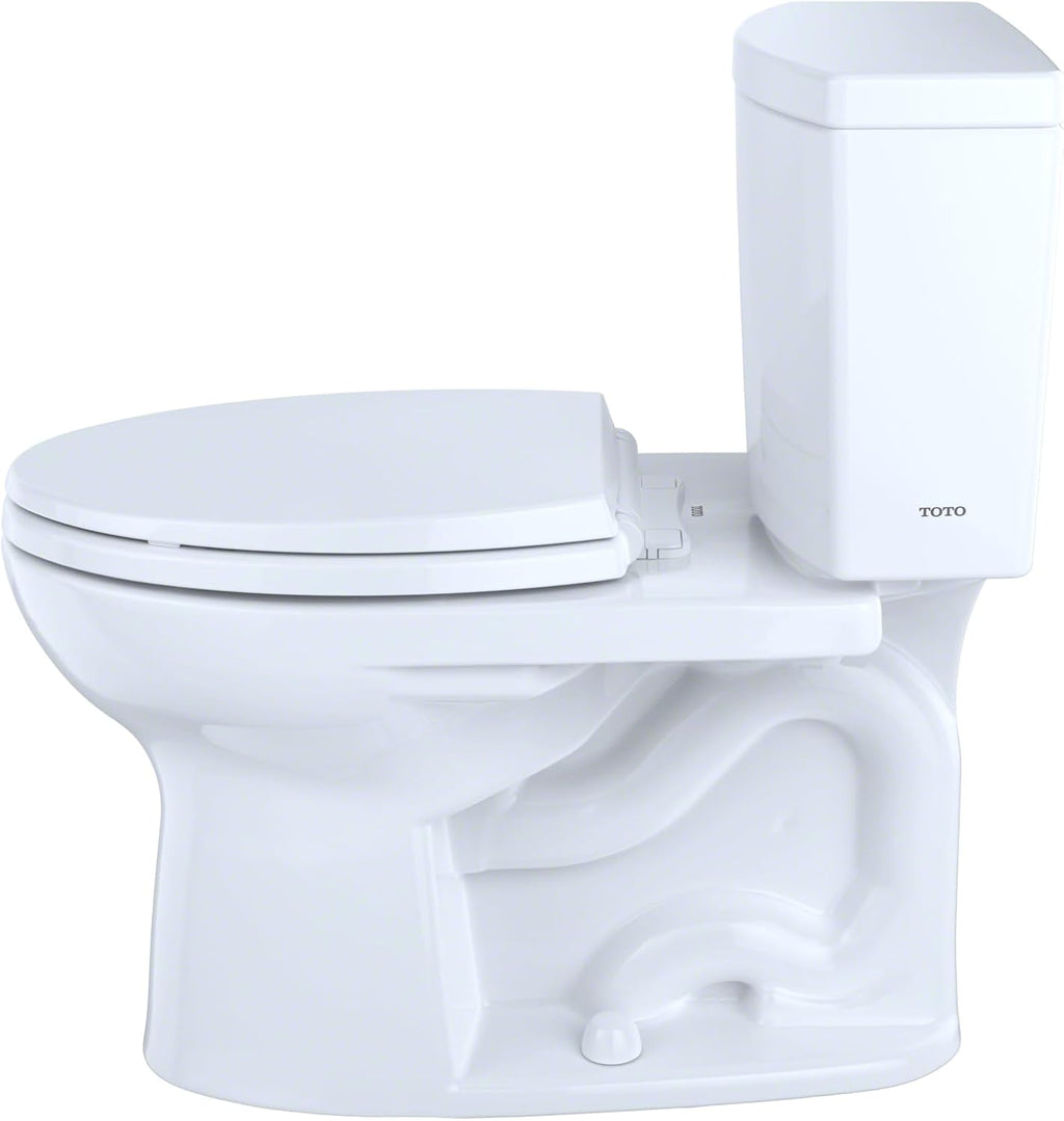 TOTO Drake II 1G Two-Piece Elongated 1.0 GPF Universal Height Toilet with CEFIONTECT, Cotton White - CST454CUFG#01