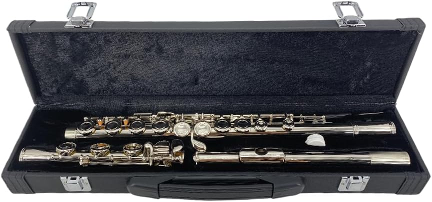 Vetimobato Closed Hole 17 Keys C Flute for Beginners & Students & Adults– Nickel Siver Flute with Hard Case, Cleaning Kit, Tuning Rod – Easy to Play, Durable & Lightweight