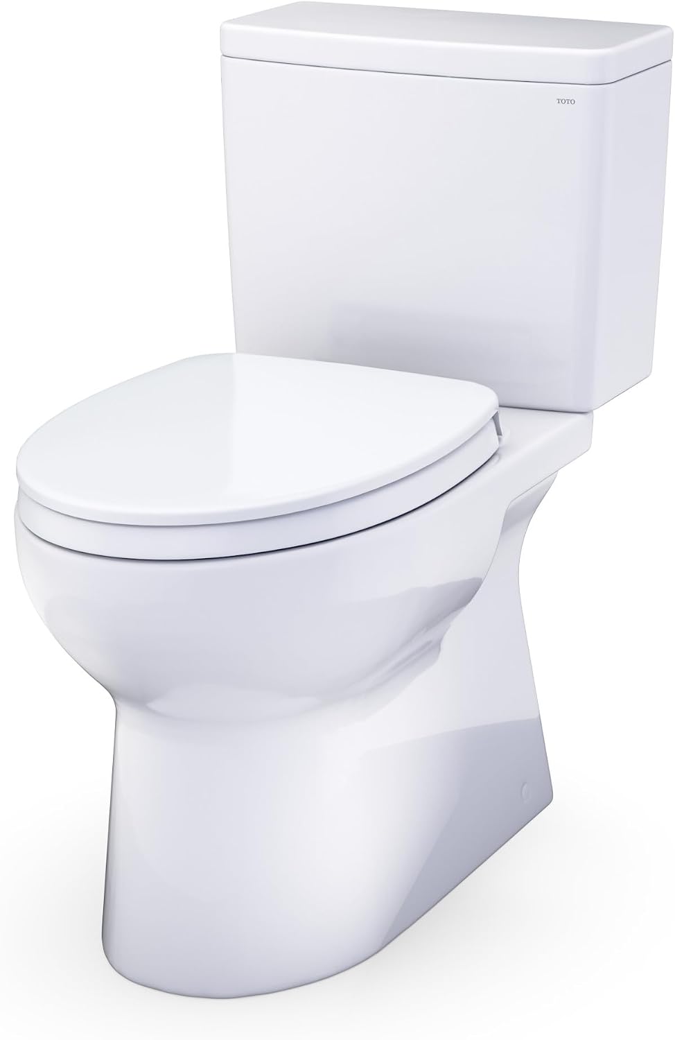 TOTO® Glaston™ 1G® Two-Piece Elongated 1.0 GPF WASHLET®+ and Auto Flush Ready Universal Height Toilet with CEFIONTECT® and SS124 SoftClose® Seat, Cotton White - MS472124CUFG#01