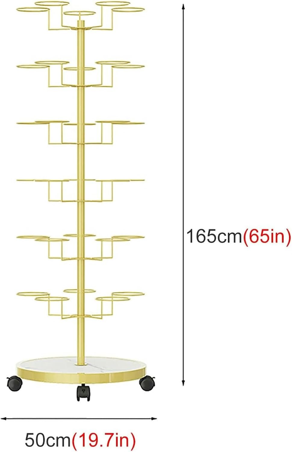 Commercial Floor-Standing Hat Organizer - 6-Tier Rack for Baseball Caps, Cowboy Hats & Men's/Women's Hats - Large Capacity Display Stand for Retail & Home Use