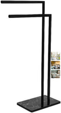 Freestanding Bathroom Towel Rack, Double Bar Towel Holder, Stylish Black & Gold Towel Stand, Space-Saving Clothes Drying Airer for Home & Bathroom Decor-Black