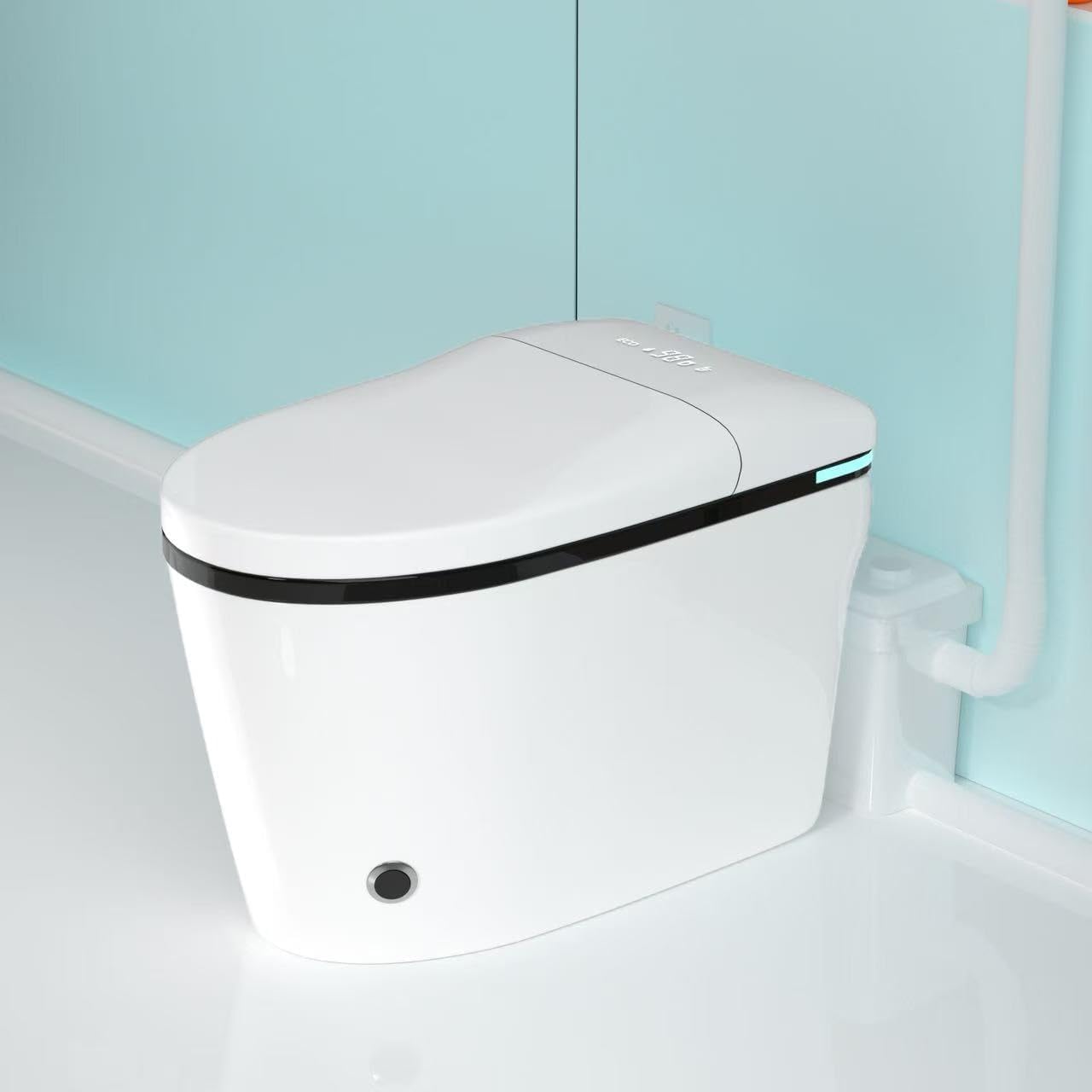 SouNor 750W Macerating Upflush Smart Toilet with Pump System for Basement,Toilets with Bidet 3-Water-inlet [ADA Tall], [Dual Flush] for Sink, Toilet, Bathtub, [750 Watt]