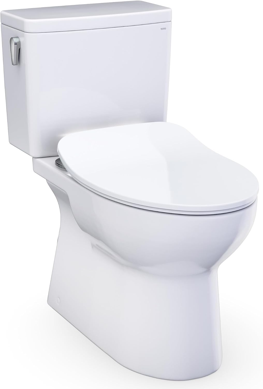 TOTO® Glaston™ 1G® Two-Piece Elongated 1.0 GPF WASHLET®+ and Auto Flush Ready Universal Height Toilet with CEFIONTECT® and SS234 SoftClose® Seat, Cotton White - MS472234CUFG#01