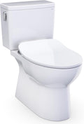 TOTO® Glaston™ 1G® Two-Piece Elongated 1.0 GPF WASHLET®+ and Auto Flush Ready Universal Height Toilet with CEFIONTECT® and SS234 SoftClose® Seat, Cotton White - MS472234CUFG#01