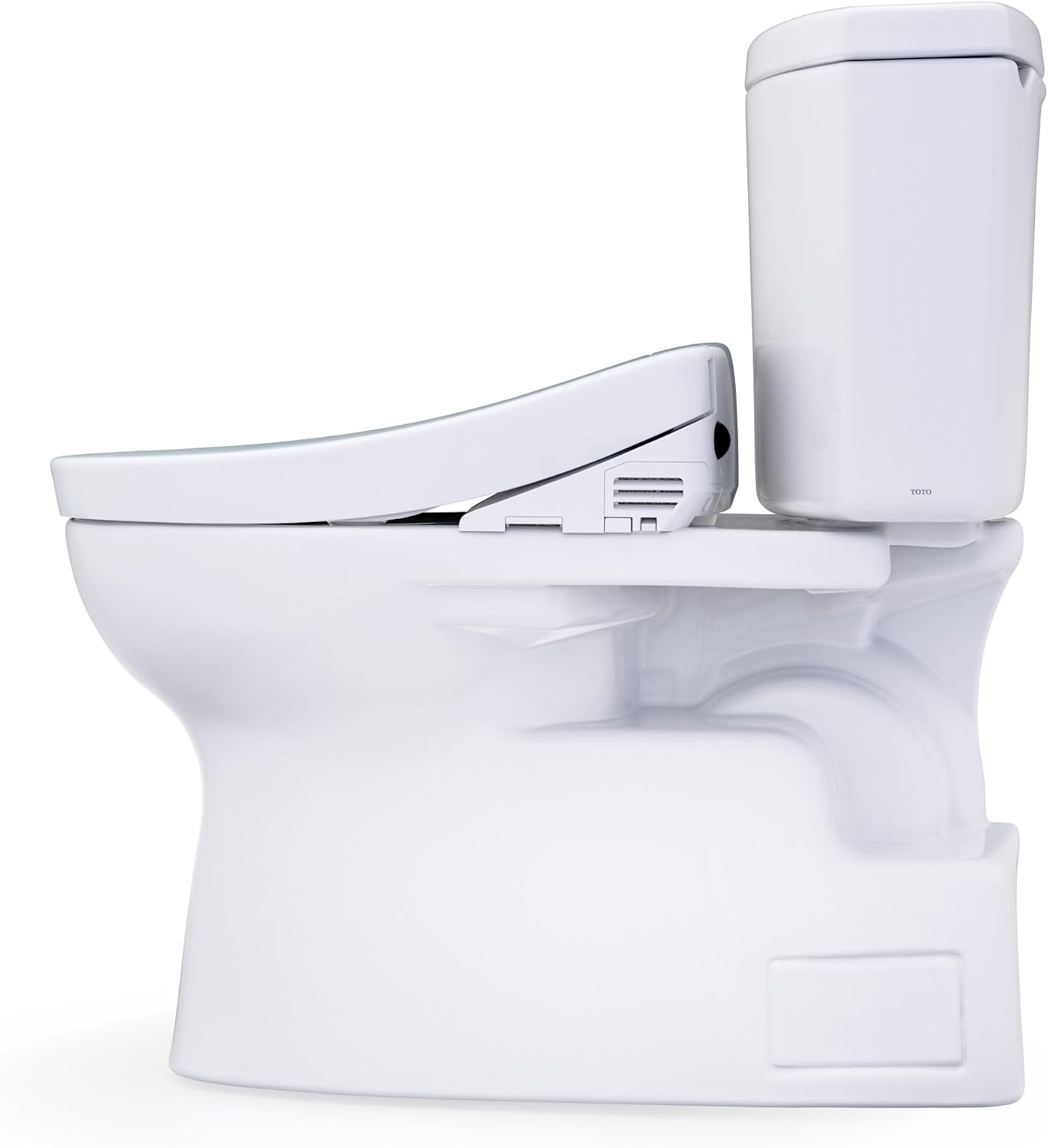TOTO® WASHLET+® Vespin® II Two-Piece Elongated 1.28 GPF Toilet and WASHLET+® S5 Bidet Seat, Cotton White - MW4743446CEFG#01