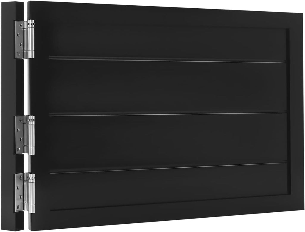 Swinging Doors Cafe Doors, Saloon Half Door, Interior Wood Swing Door for Hallway Kitchen Bar Pub Entrance Partition, Single Door with 3 Spring Hinges(Black,35.4x23.6in)