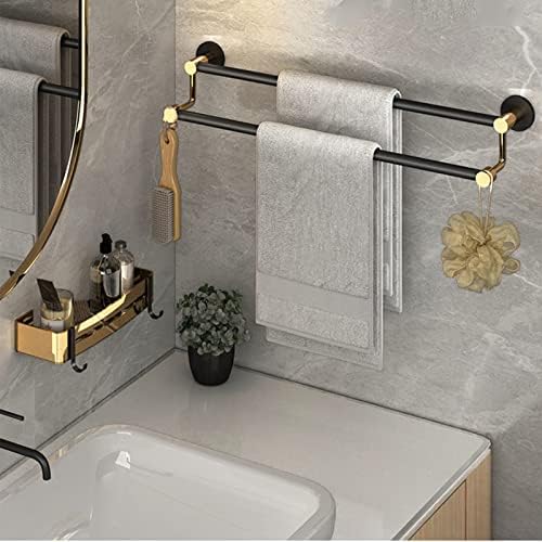 Stainless Steel Hand Towel Bar Holder Wall Mounted Bathroom Accessories Brushed Black Gold Towel Rail for Shower and Bath Durable and Stylish Design (30cm Multi)