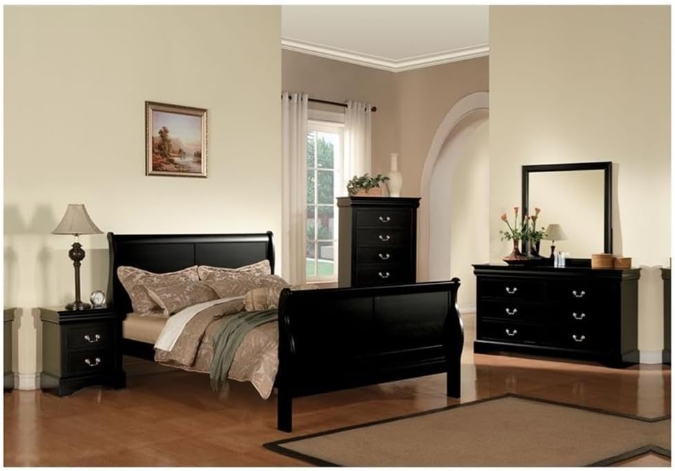 Acme Louis Philippe III Wooden 6-Drawer Dresser in Black