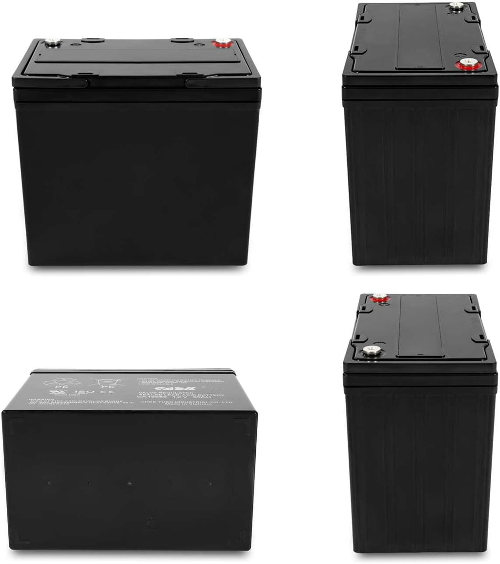 Casil 12V 55Ah SLA Battery – Group 22NF Deep Cycle – Compatible with Quantum Q6000, Jazzy 600 ES, Pride Maxima, and More – 2-Pack
