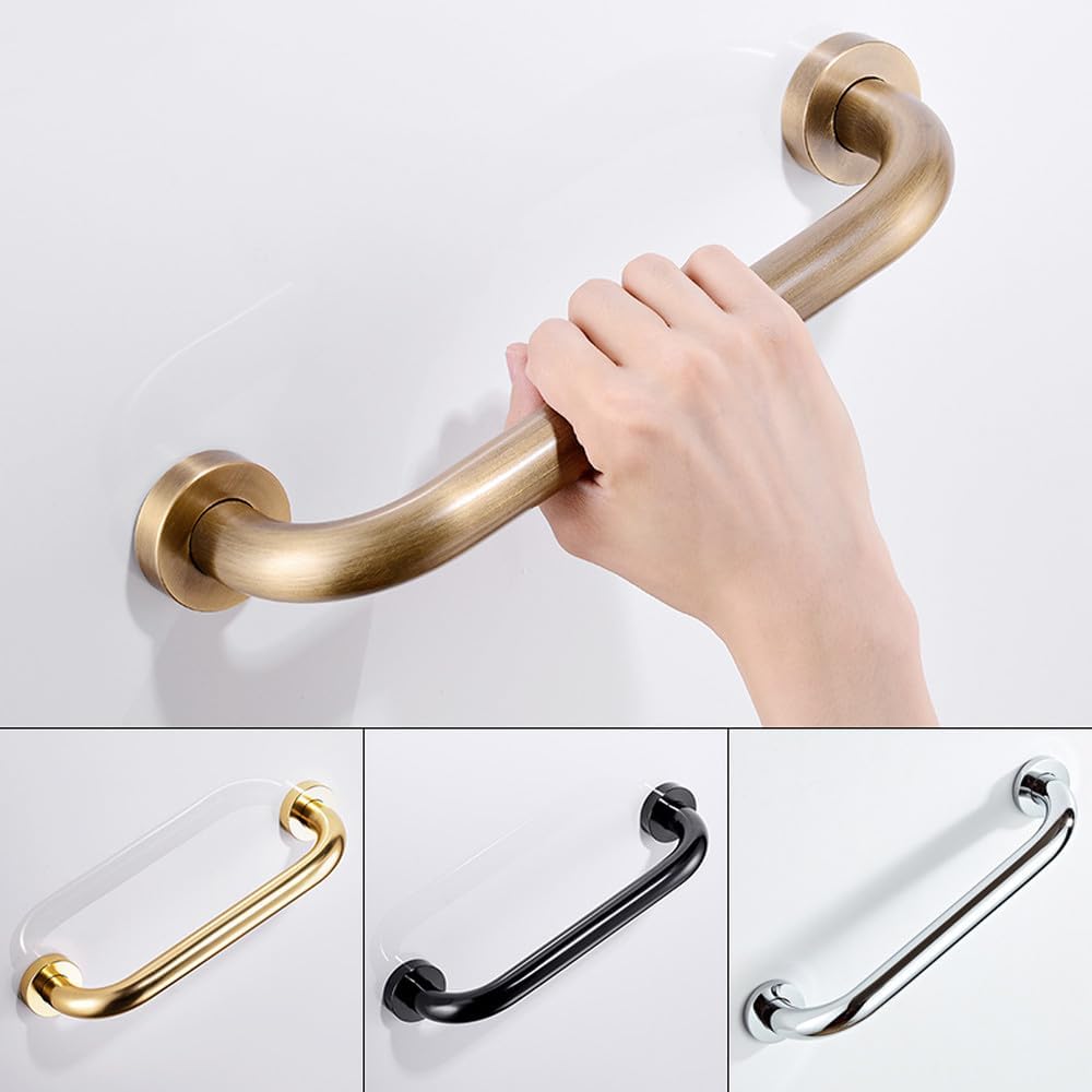 Bathroom Safe Grab Bar 30/40/50CM Antqiue Bronze Brass Toilet Handrail Grab Bar Shower Safety Support Handle,Black,50cm,1