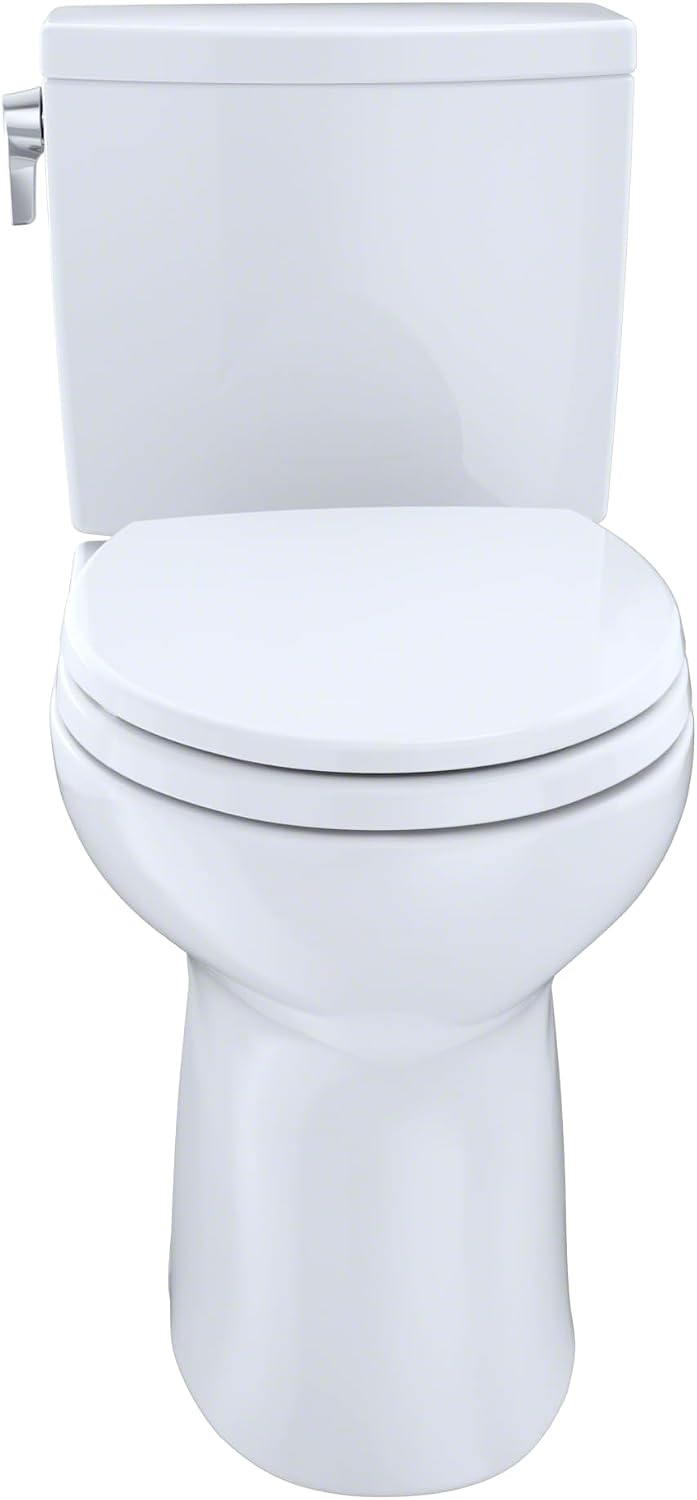 TOTO Drake II 1G Two-Piece Elongated 1.0 GPF Universal Height Toilet with CEFIONTECT, Cotton White - CST454CUFG#01