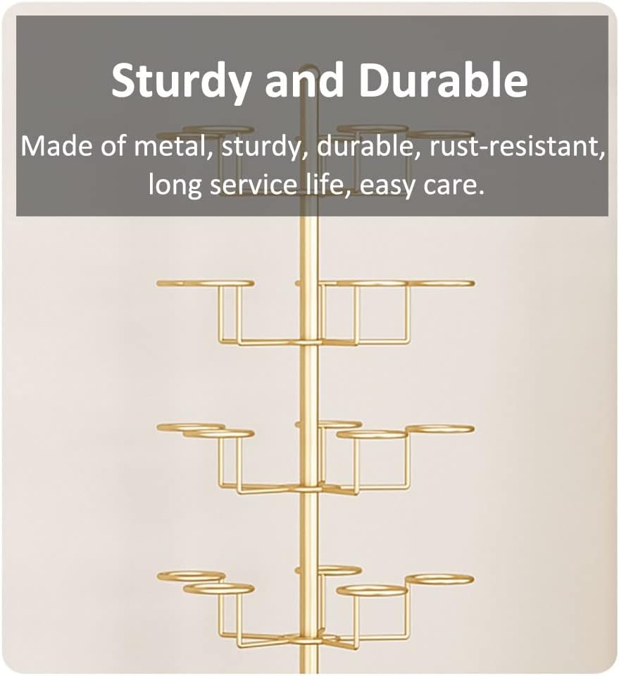 Hat Display Stand Large Capacity Hat Storage Organizers for Women, 6 Tiers Standing Hat Display Rack for Baseball Caps, Commercial and Home Use