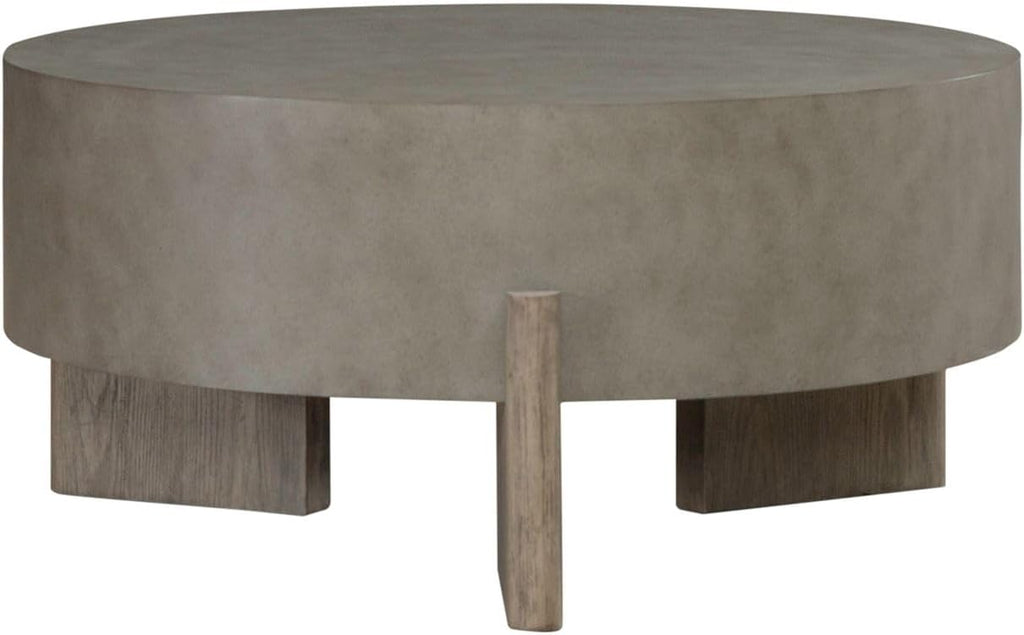 Liberty Furniture Affinity 3 Piece Set - Round Cocktail Table, 2 End Tables - Dusty Taupe Faux Concrete Tops