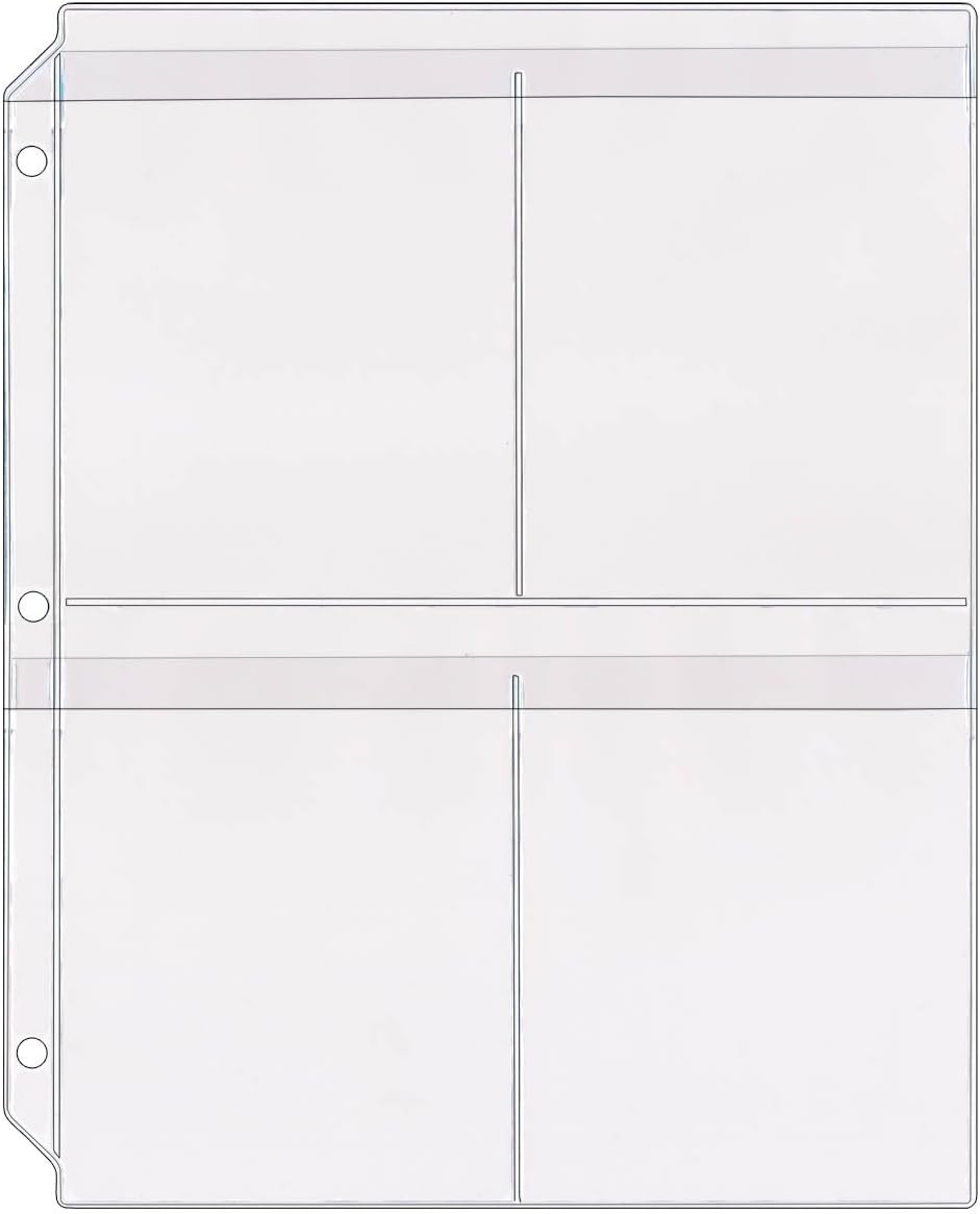 StoreSMART® - Plastic 4-Pocket Binder Page with Flaps - 50-Pack - SPT600-4F-50