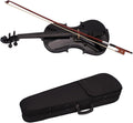 TSTS 4/4 Full Size Acoustic Violin Fiddle Black with Case Bow Basswood Wood Stringed Musical Instruments Adults Violins (Color : 02)