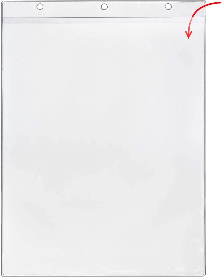 StoreSMART - Sheet Protector - Holes on Short Side, Open Short Side - 200-Pack - 8 1/2' x 11' - Clear Vinyl Plastic - VH1430-200