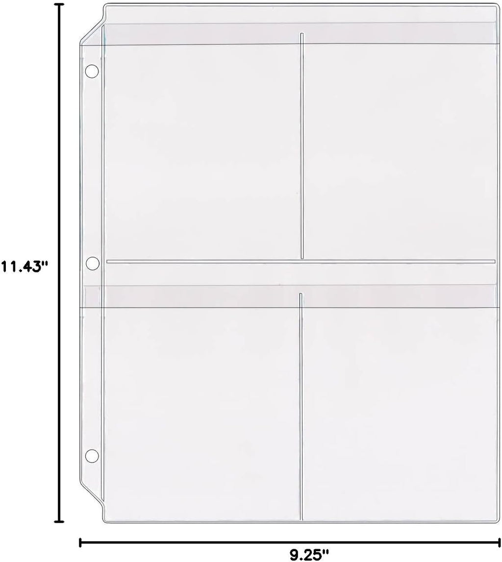 StoreSMART® - Plastic 4-Pocket Binder Page with Flaps - 50-Pack - SPT600-4F-50
