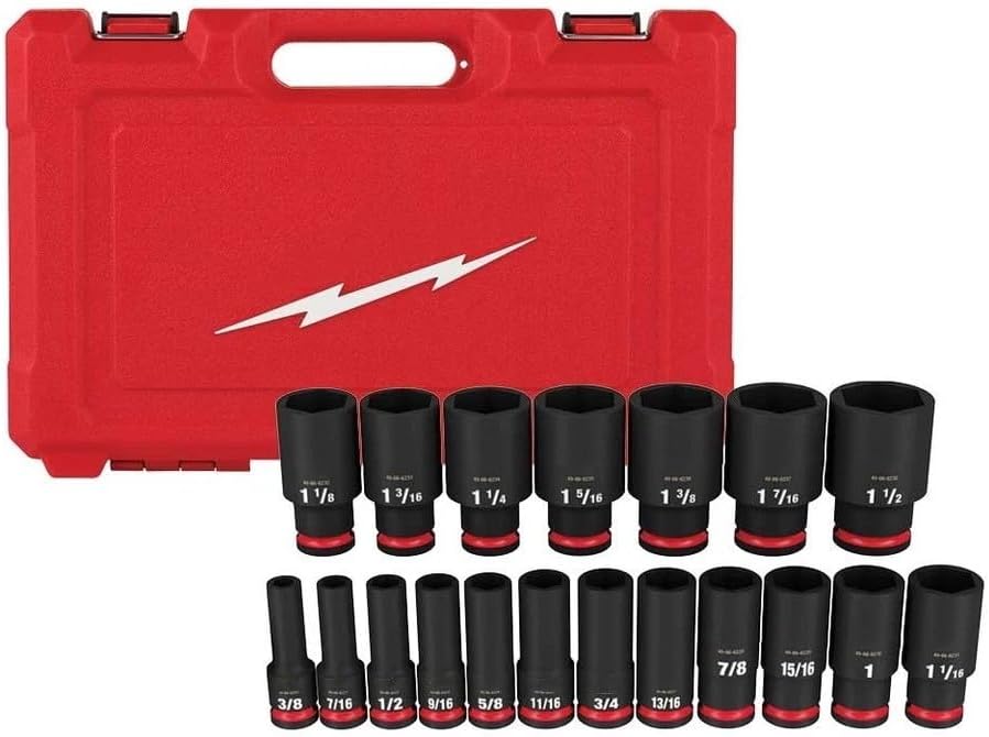 19PC 49-66-7012 for Milwaukee 1/2' Impact Duty Drive Hex Socket Set