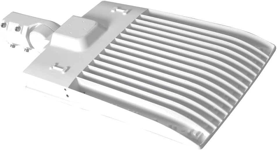 300W White High Voltage 480v LED Shoebox Area Light Parking Lot Lighting Street Lamp Type III Distribution 5000k Daylight Lighting Facts Slip Fitter/Direct Mount/Trunnion Mount Optional