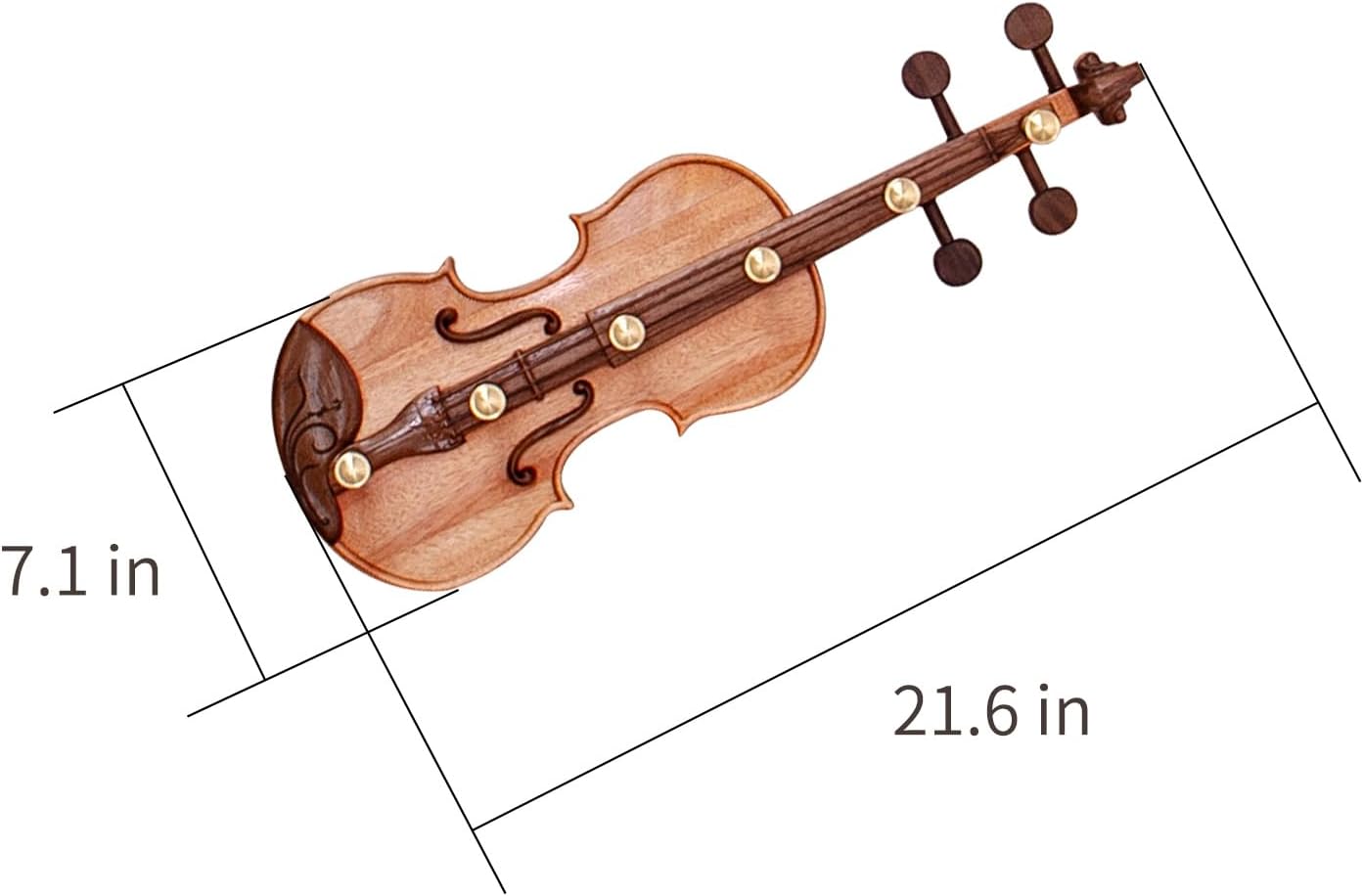Violin-Shaped Coat Rack Solid Wood Wall-Mounted Clothes Hook can be Installed in The Study and Living Room Decorative Wooden Key, hat Clothes Hook, Entrance Entrance Storage Hook