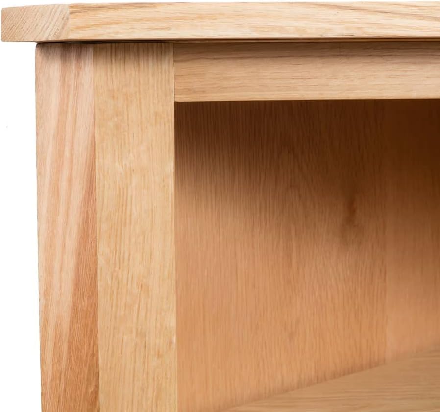 Corner Shelf for Living Room, Solid Oak Wood 5-Tier Storage Unit, 23.2x14.1x39.3 Inches, Freestanding Display Organizer for Books, Plants, Decor, Easy Assembly, Brown Finish