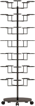 Hat Rack Hat Display Stand Rolling Hat Organizer Holder for Baseball Caps, Standing Hat Display Rack with Wheels, for Home Store Storage, Black