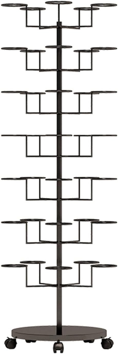Hat Rack Hat Display Stand Rolling Hat Organizer Holder for Baseball Caps, Standing Hat Display Rack with Wheels, for Home Store Storage, Black