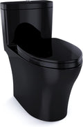 TOTO® Aquia® IV One-Piece Elongated Dual Flush 1.28 and 0.9 GPF Universal Height, WASHLET®+ Ready Toilet, Ebony- MS646124CEMFN#51