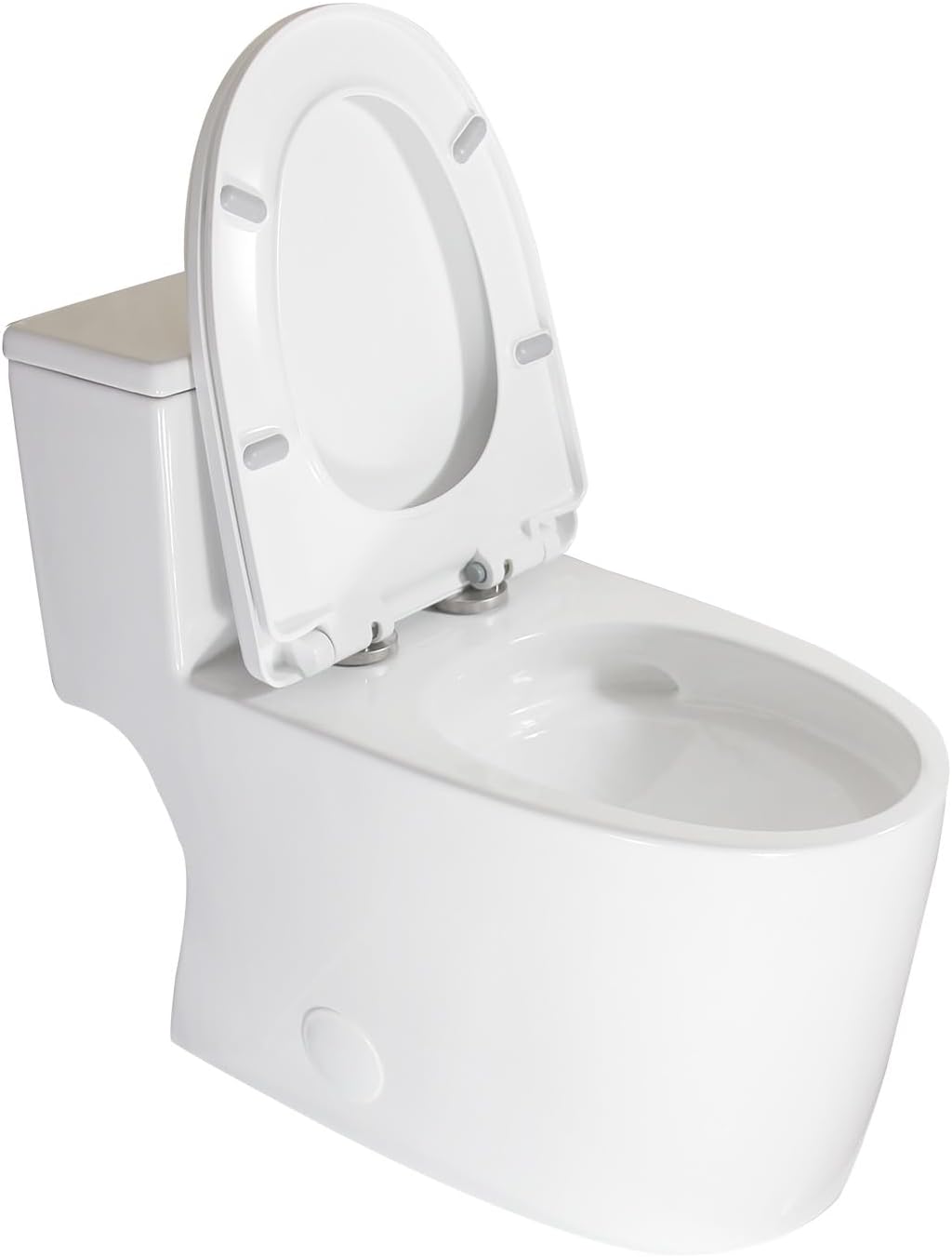 WinZo WZ5028N Elongated One Piece Toilet Dual Flush 1.1/1.6 GPF Soft Close Toilet Seat Standard Height for Modern Bathroom,12 inches Rough-in, White