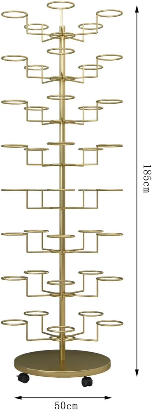Helmet Stand Display Stand Hat Display Rack Rotating Floor-Standing Hat Stand Adjustable Hat Headwear Rack Baseball Cap Organizer with Wheels Metal Hat Storage Holders