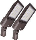 2 Pack 300W LED Parking Lot Lights Adjustable Slip Fitter,Outdoor Lighting with Dusk to Dawn,39000LM,IP65 Waterproof,5000K,LED Street Shoebox Pole Lights,110-277V for Commercial Lighting ETL Listed