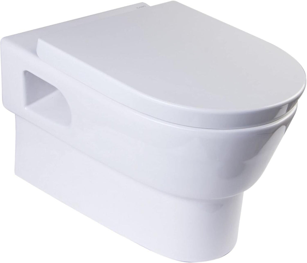 HomeStock Dual Flush Toilet - Wall Mount Design - Modern Bathroom Upgrade - 1.6/0.8 GPF