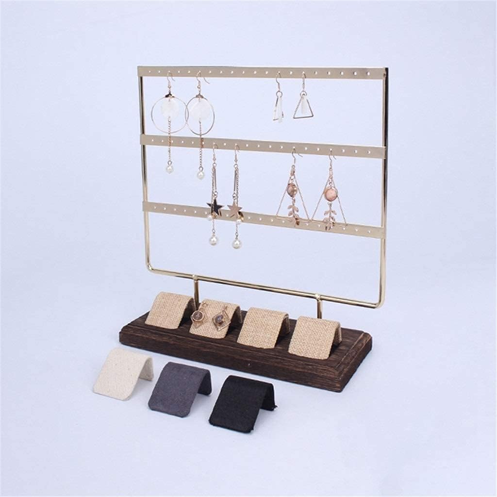 3-Tier Towel Bar Earring Holder & Bracelet Display Rack Stand - Stylish Black Wood Organizer for Earrings, Bracelets, and Accessories - Space-Saving Jewelry Tower