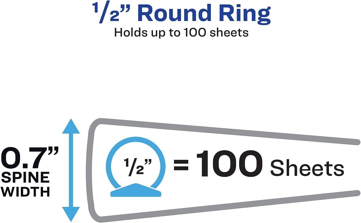 Avery 1/2-inch 3-Ring Flexible Poly Binders, Blue, 12/Carton17670VS