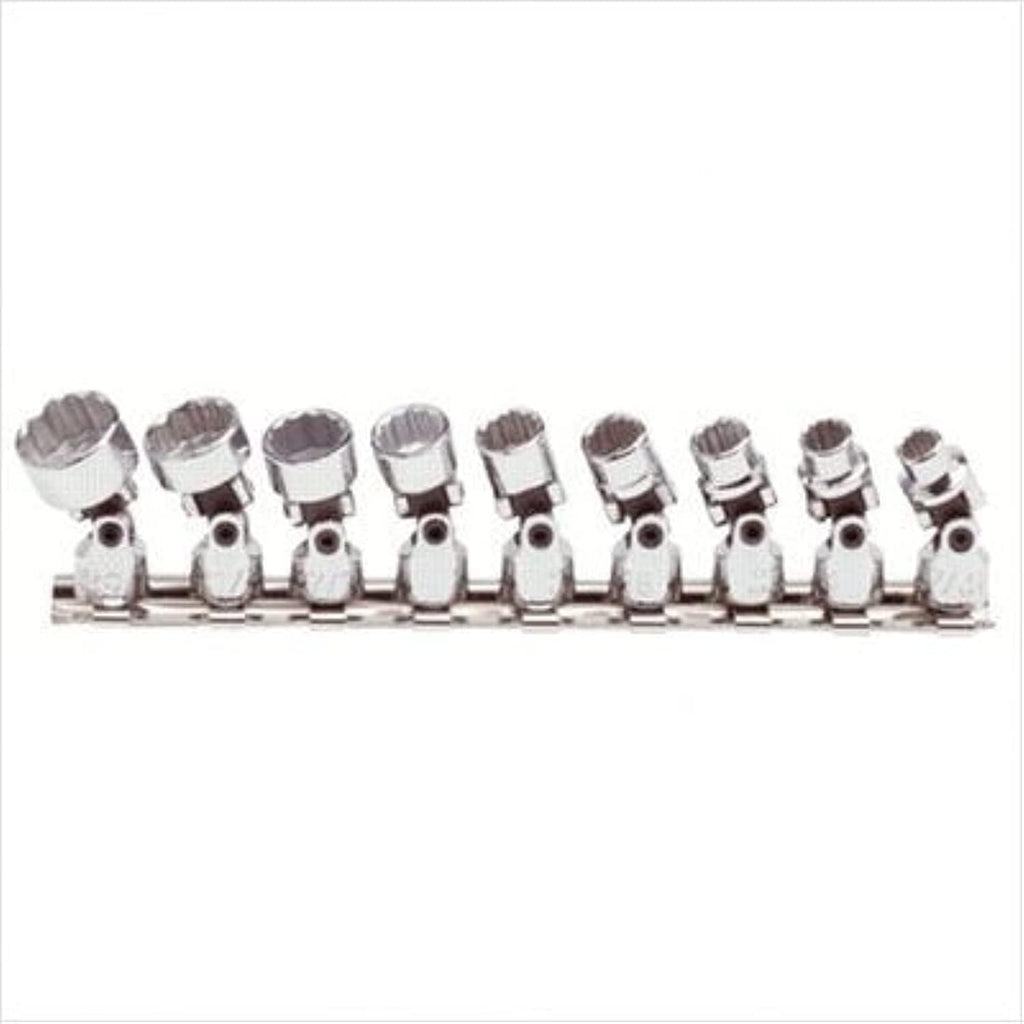 1/4' Drive 9 Piece Universal Socket Set - 12 Point