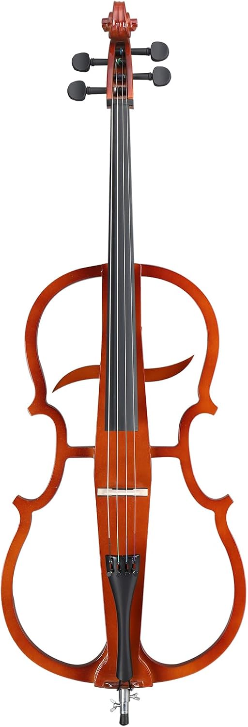 Professional Solid Wood Electric Cellos,4/4 Full Size Electric Style Cello,Student Cello Set,with Case Bow Rosin Earphone Connecting Line,Cellos Musical Instrument for Adults & Beginners (Natural)