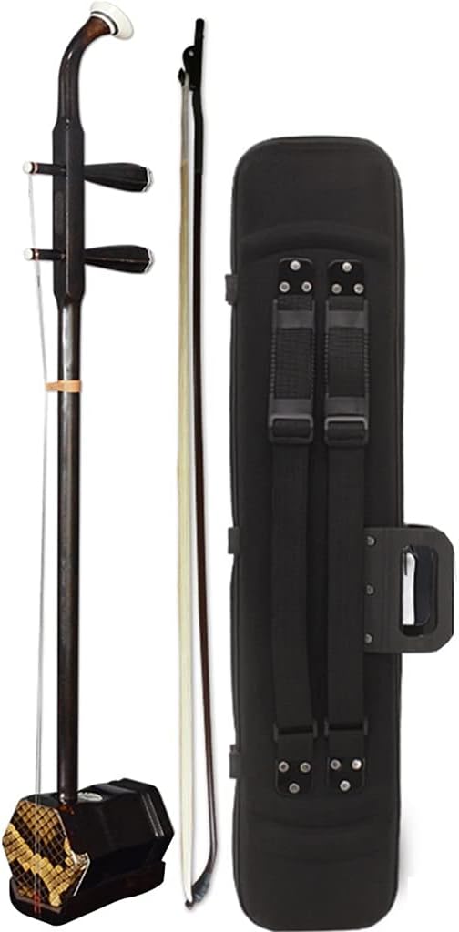 Erhu Chinese Traditional Ethnic Ebony Erhu Musical Instrument Adult Beginners Practice Playing The 2-String Violin Huqin Gift (Color : Black Size : 8213.1cm)