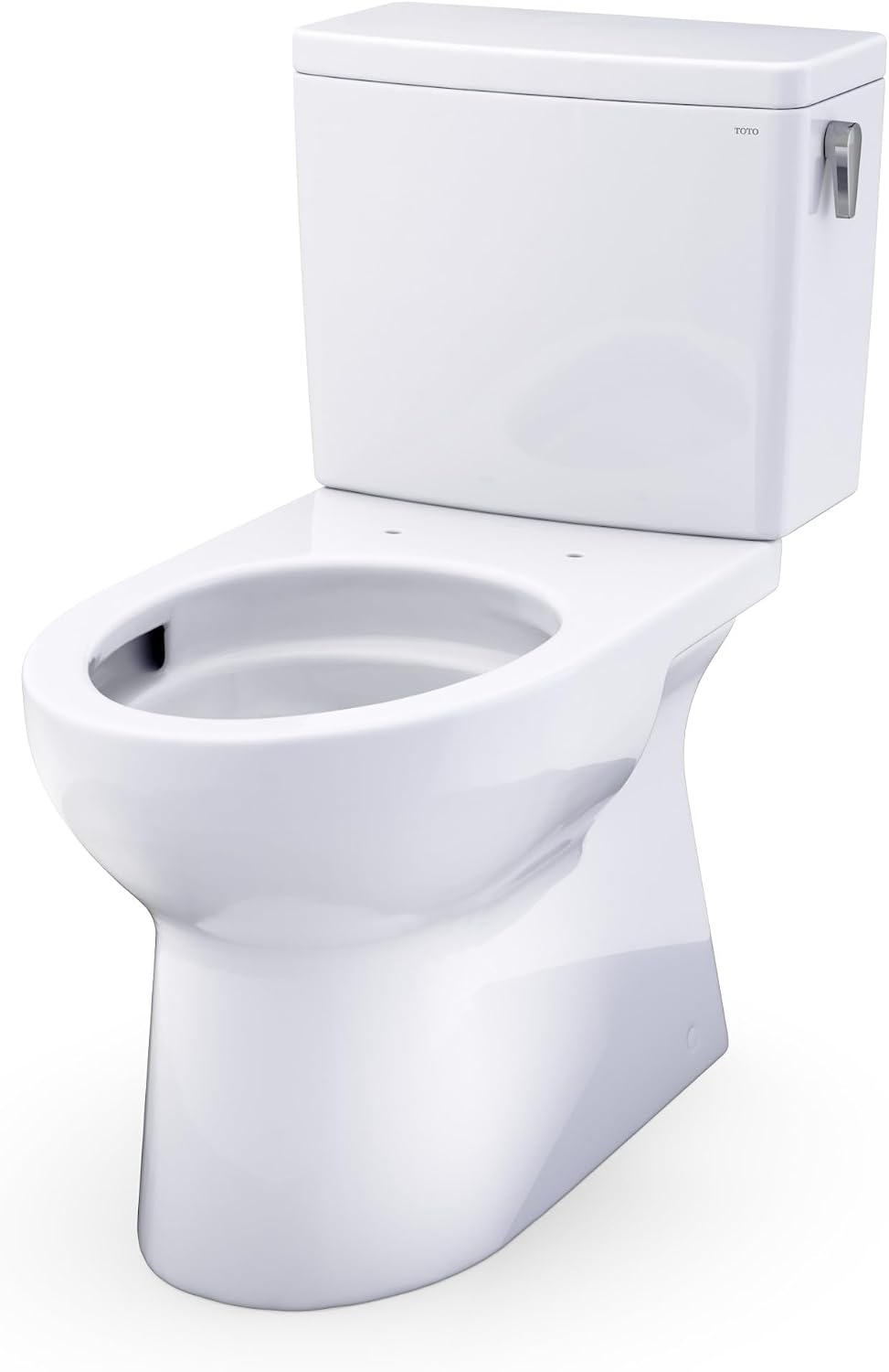 TOTO® Glaston™ Two-Piece Elongated 1.28 GPF Universal Height Toilet with Right-Hand Trip Lever and CEFIONTECT®, Cotton White - CST472CEFRG#01